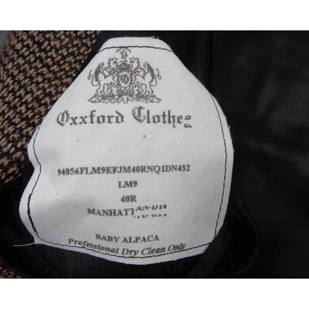 Oxxford Clothes Blazer Mens 40R Brown Wool Alpaca Tweed Sport Coat Jacket